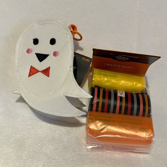 Halloween Ghost Dog Waste Bag Holder - With Bags New - Picture 1 of 5